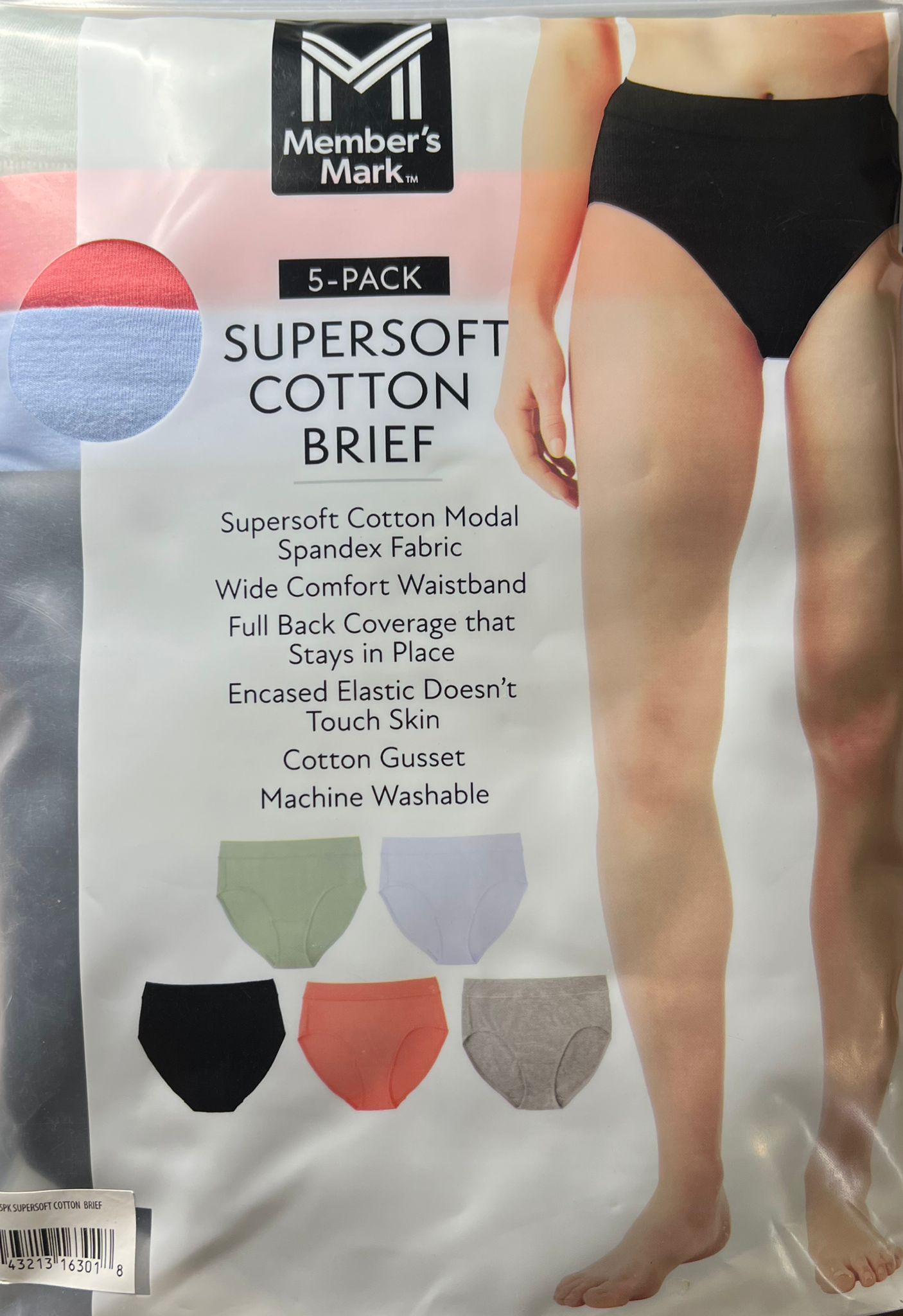 5-Pack Super Soft Cotton Brief Large - Bellso